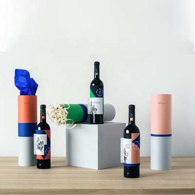 CMYK-Wein-Flaschen-Darstellungs-Kasten, Zylinder-Pappwein-Kästen