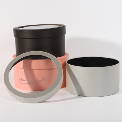 Flower Tube Box Packaging Round Top Window Zylinder Elegante Geschenkbox