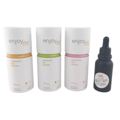 Papierröhrchenverpackung für 30 ml Flasche mit ätherischen Ölen Papierbehälter für Kosmetika