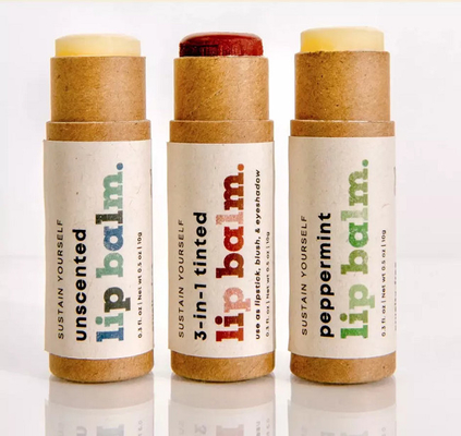 Lippenbalsam-Rohre des Kraftpapier-0.5oz, Pappe des Pappdesodorierenden mittels drücken Rohre hoch