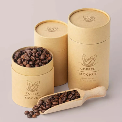 Kundenspezifischer Logo Cylinder Food Packaging, Kraftpapier-Röhrenverpackung für Kaffeebohne
