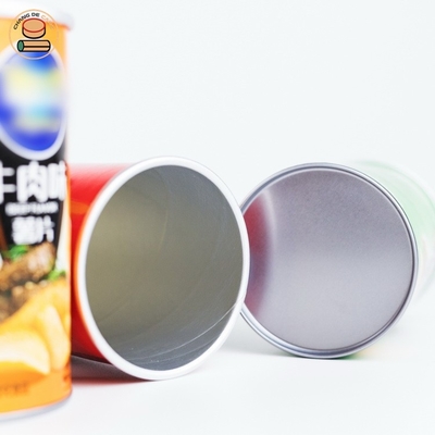 Benutzerdefinierte Papierröhre Lebensmittelverpackung Aluminiumfolie Inline-Kartoffelchip-Snackbehälter