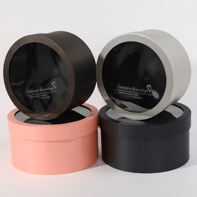 Flower Tube Box Packaging Round Top Window Zylinder Elegante Geschenkbox